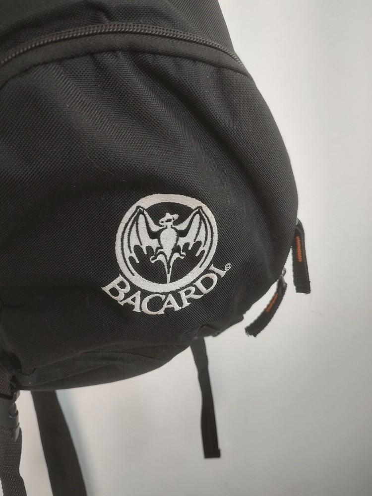 Bacardi Black Backpack Single Strap Side Opening 2 Zipper Storage Back pack