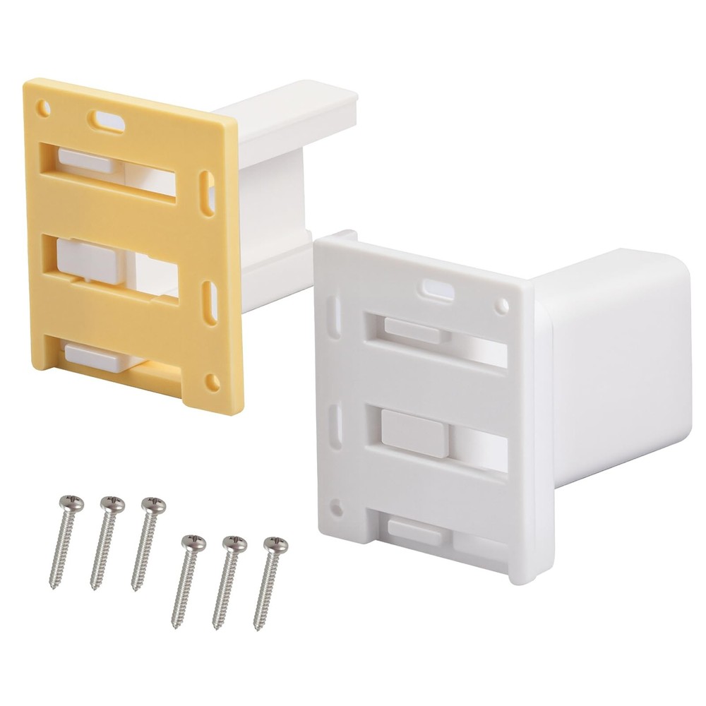 2 Pack Drawer Slide Socket Set, Track Back Plate, Cabinet White