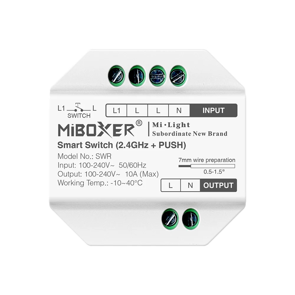 Miboxer SWR Smart Switch 2.4GHz Push Wireless LED Light Controller