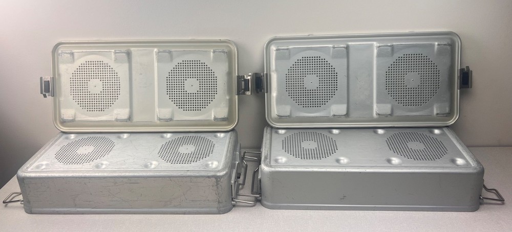 AESCULAP (2) Sterilization Containers (4) Filter Plates
