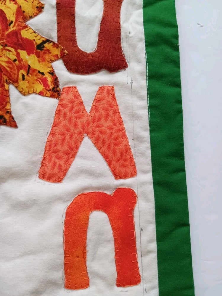 Charming Homemade Small Autumn Patchwork Quilt Wall Hanging