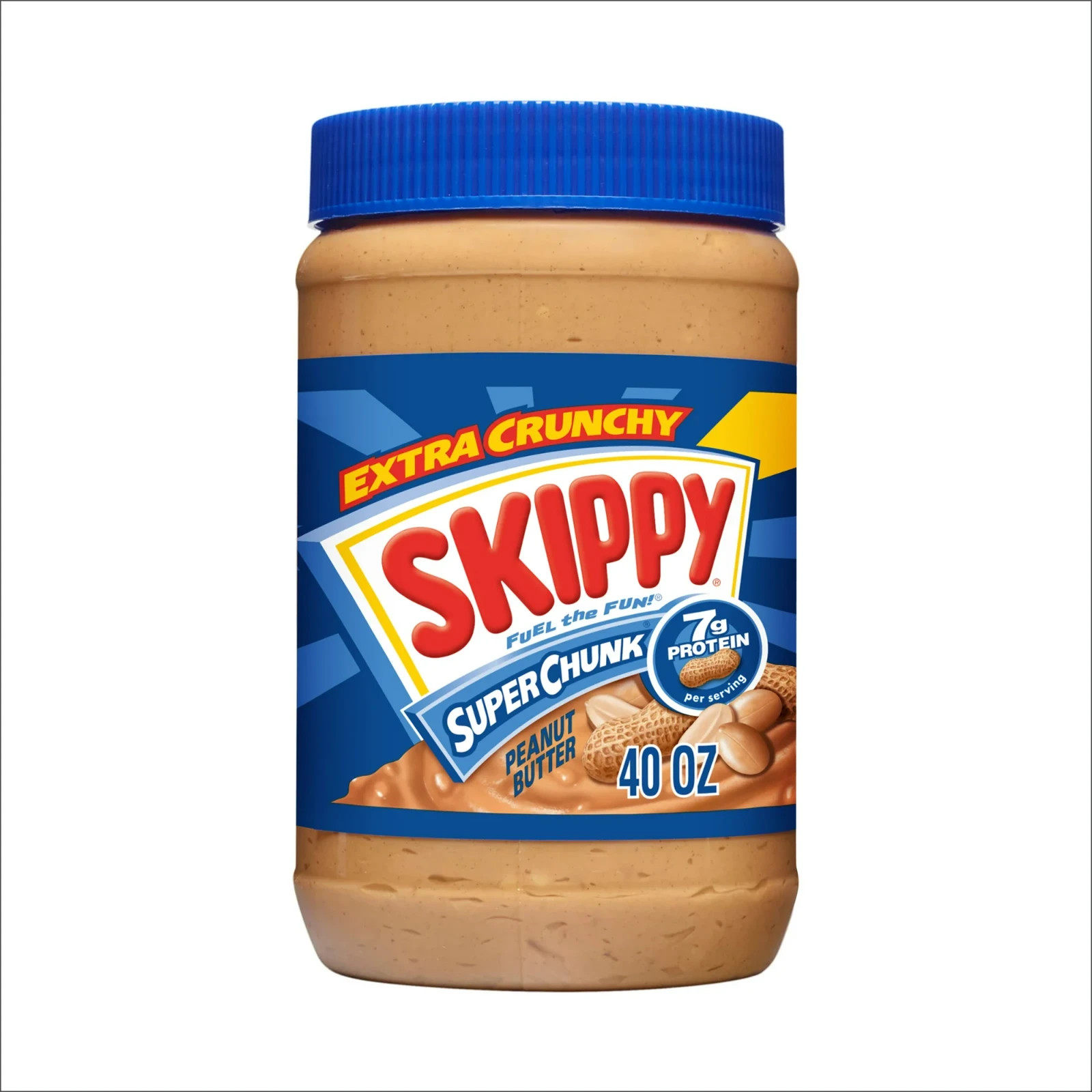SKIPPY SUPER CHUNK Peanut Butter, 7 G Protein per Serving, Plastic Jar 40 oz