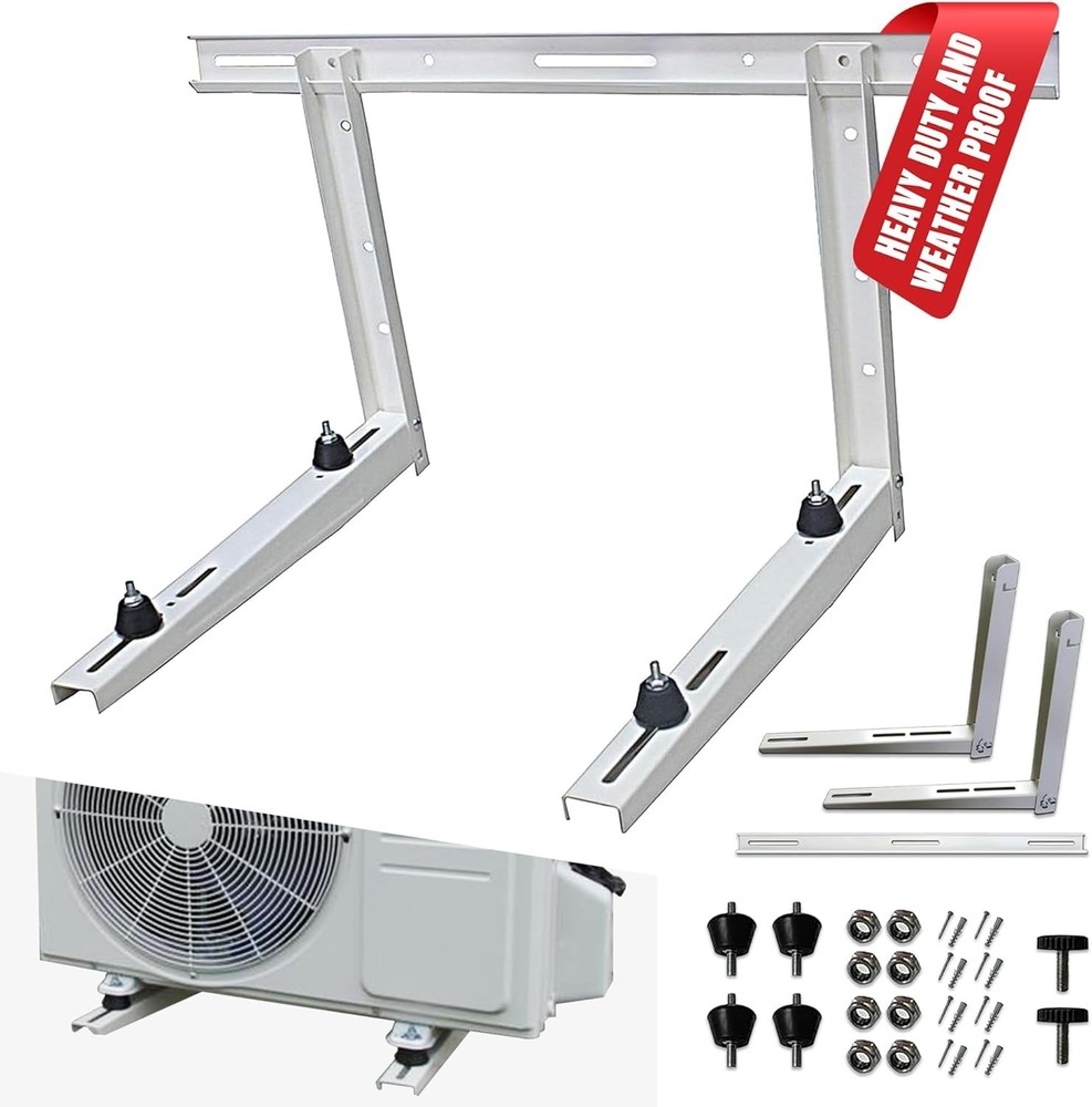 Universal Mini Split Mounting Bracket - Alloy Steel, Powder Coated, Easy Install