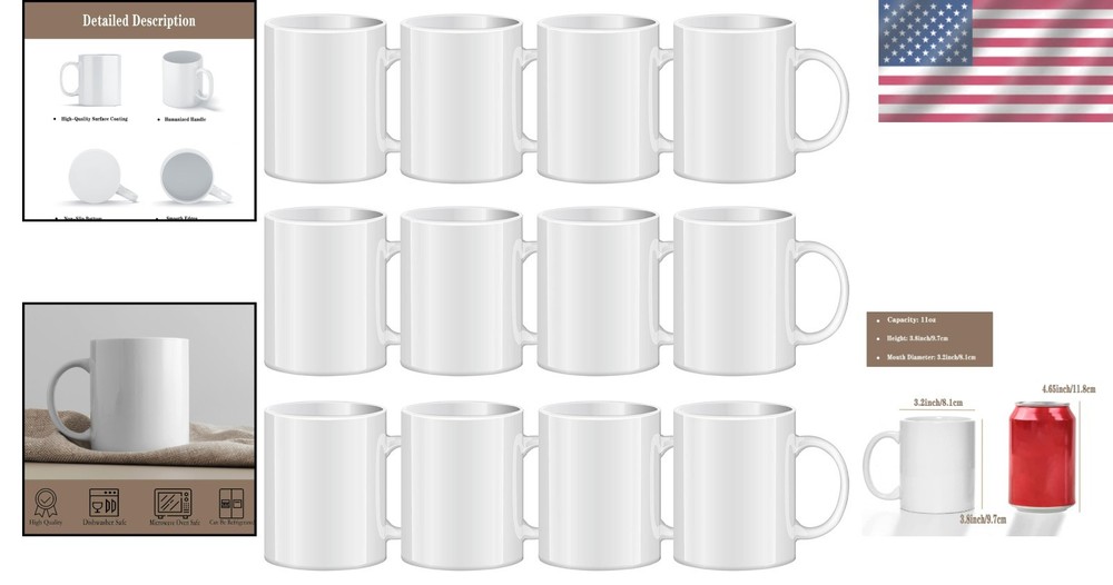 Sublimation Tazas Para Sublimacion 12 Pack