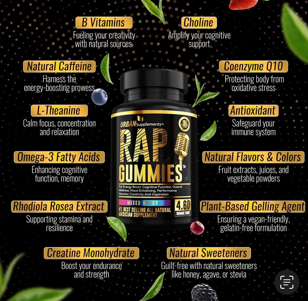 US Rap Gummies - Boost Creativity, Focus & Performance for Musicians - Limited