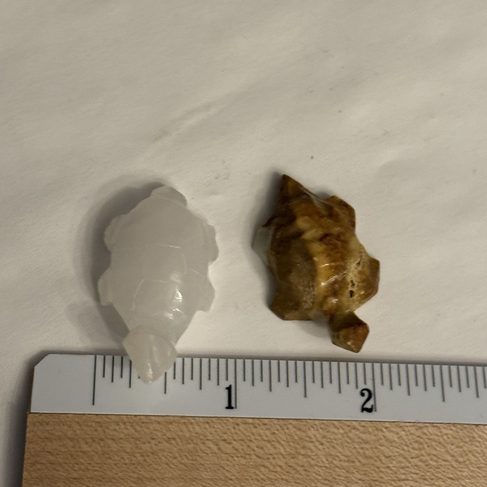 Lot 2 Carved Stone TURTLE Figurines Primitive
