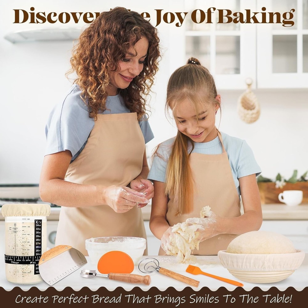 Sourdough Starter Kit with Proofing Baskets Bread Making Supplies Baking Tools