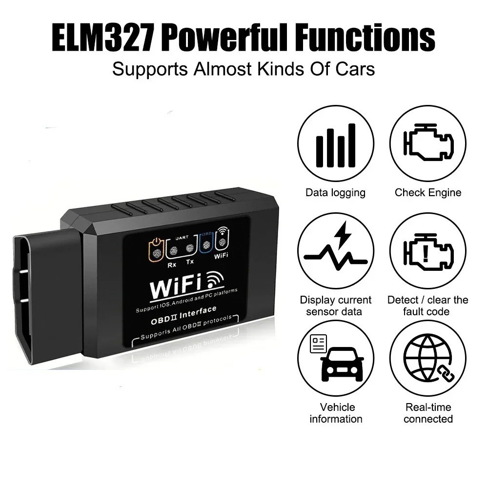 ELM327 WiFi OBD2 Code Reader V1.5 Car Diagnostic Tool Android iOS PC