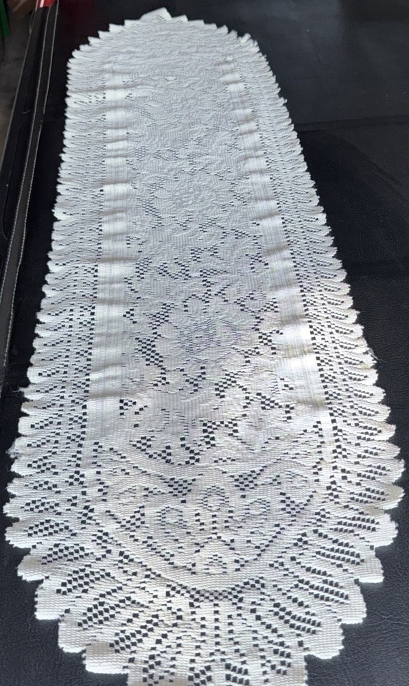 Cream Lace Table Runner 13” X 52”