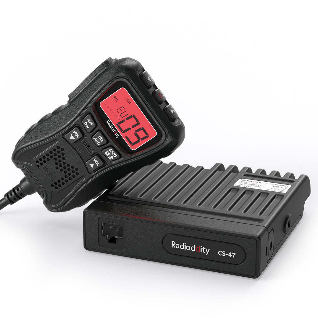 Radioddity CS-47 One Hander CB Radio, LCD Mic with Built-in Speaker, AM/FM