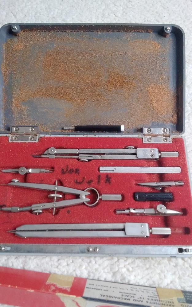 Post Techmaster Drafting Instruments 1143 w/ 12" Scale Wooden Ruler