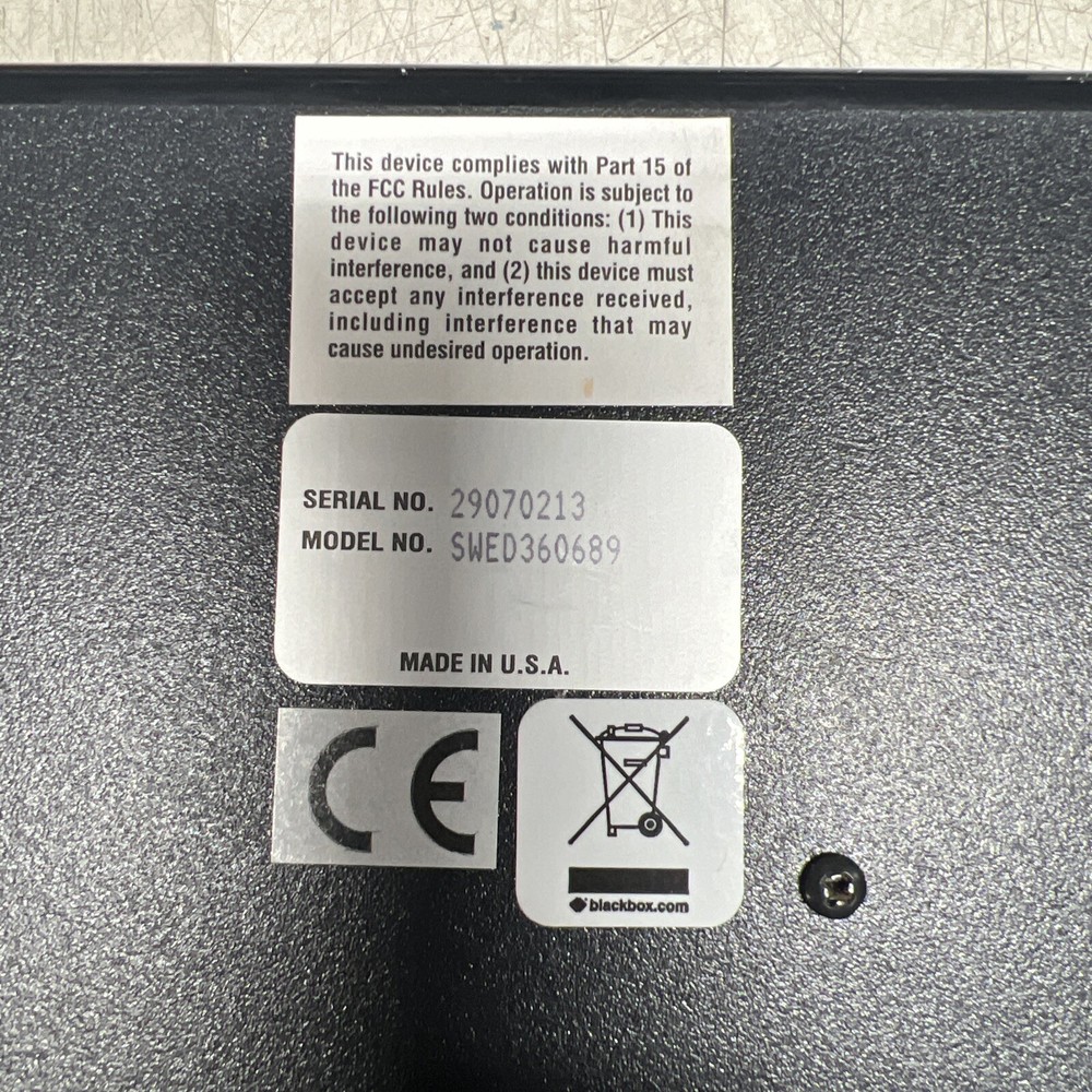 Black Box Custom DB25 X-Switch W Remote Contact Inputs Model#SWED360689