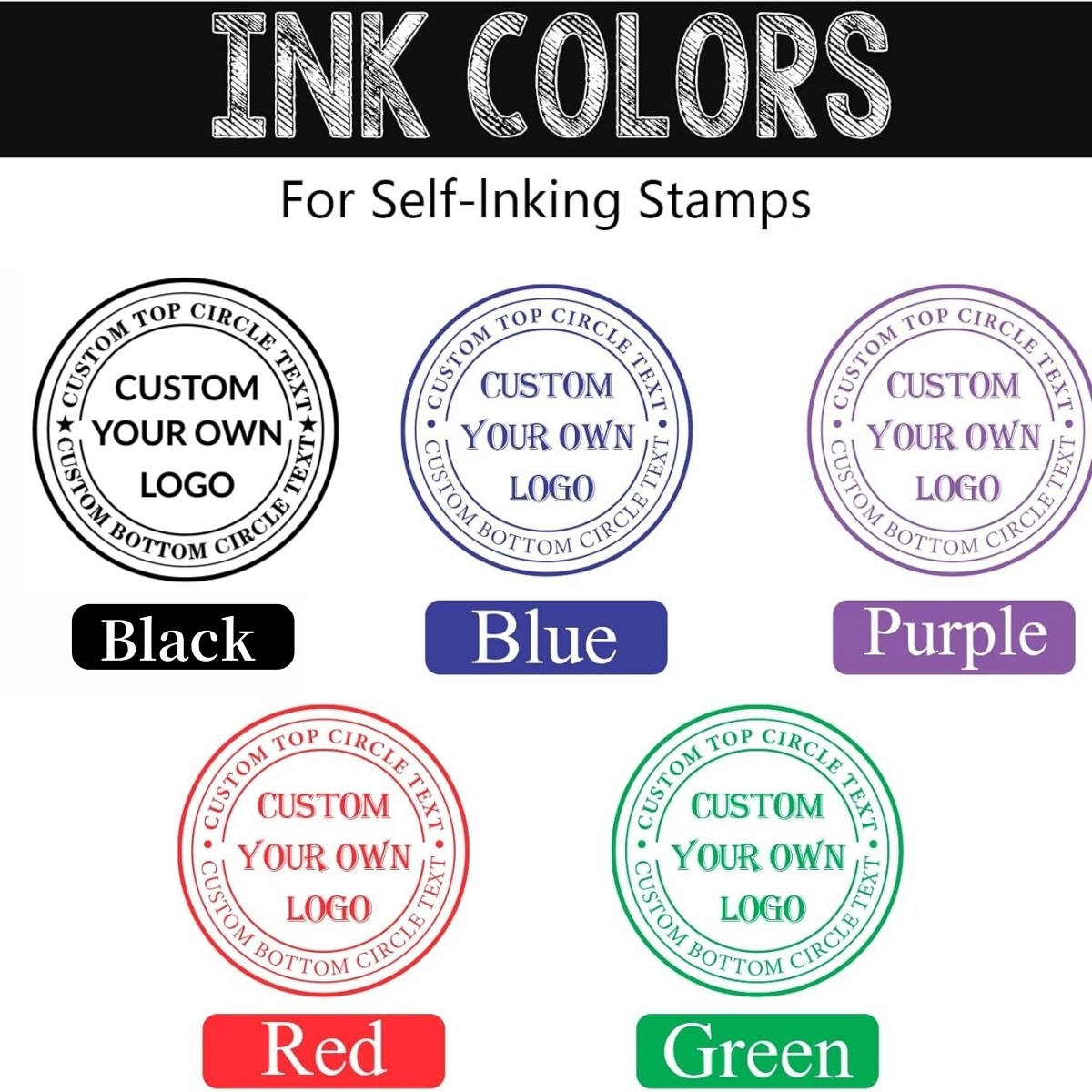 Personalised Self-Inking Rubber Stamp Custom Name, Business Address Logo