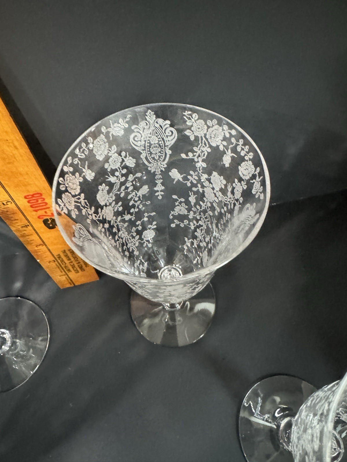 Vintage Cambridge Rose Point Etched Glassware. Mint!