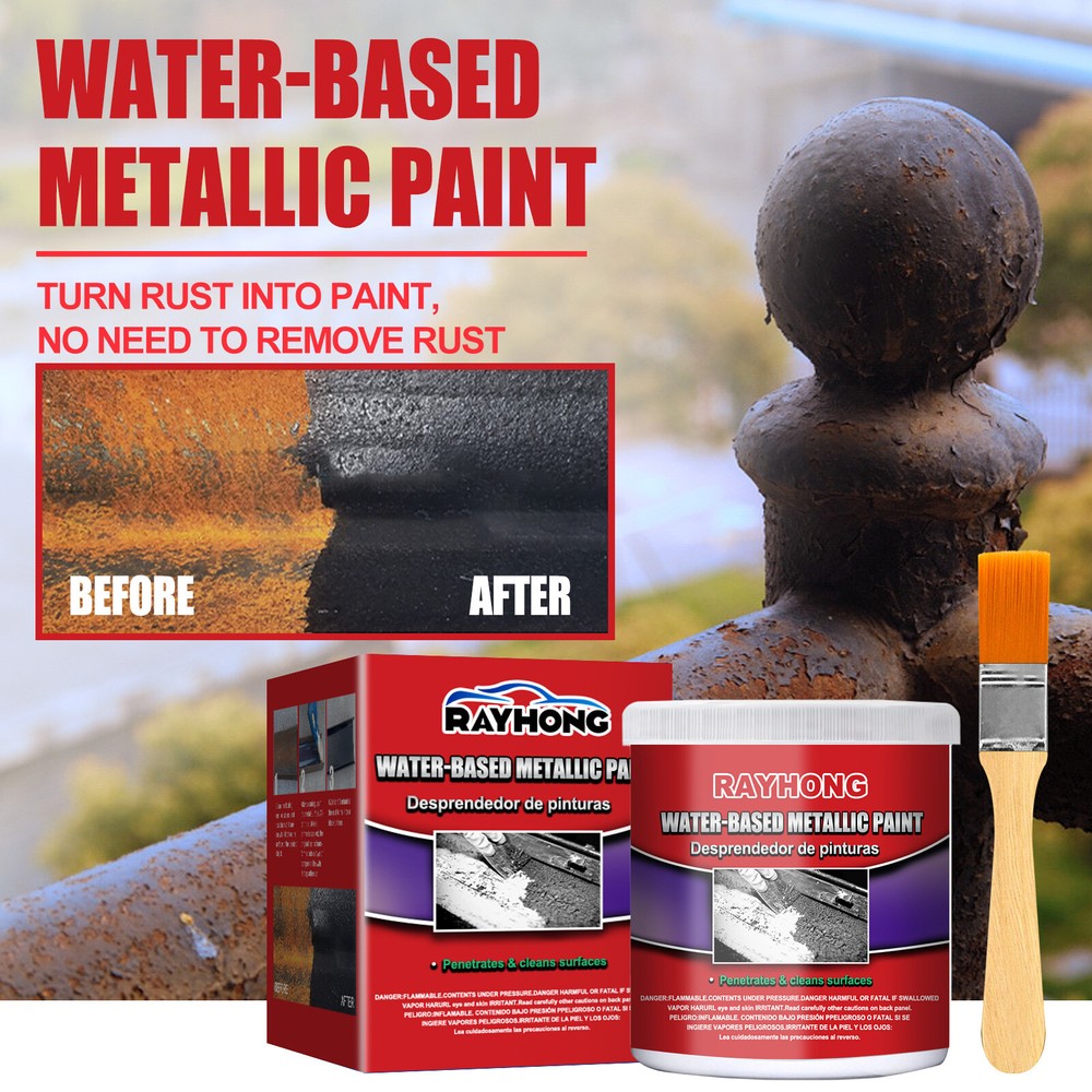 2× 100ML Metal Rust Remover Water-based Metallic Paint Rust Conversion Agent New