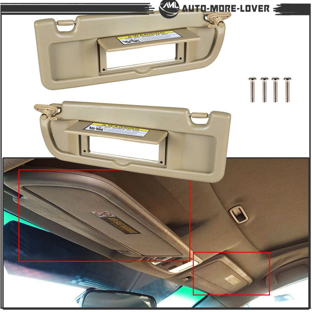 Right & Left Tan Sun Visor For 2006 2007 2008 2009 2010 2011 Honda Civic