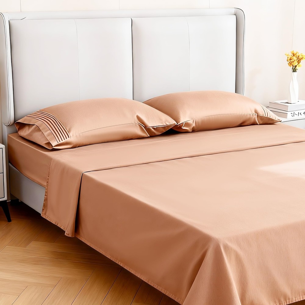 4-Piece Bed Sheet Set – Premium 120 GSM Microfiber Sheets – Deep Pockets, Wri...