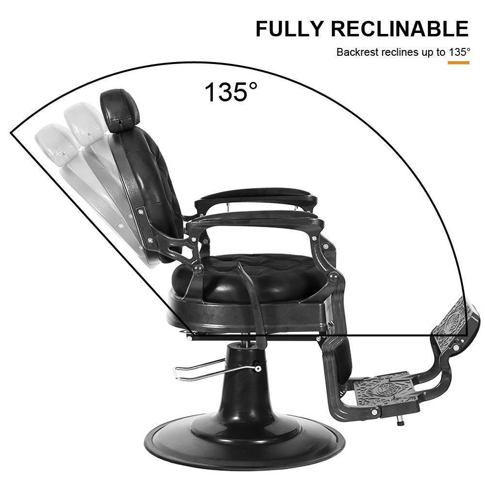 Metal Vintage Heavy Duty Recline Barber Chair Salon Beauty All Purpose Equipment