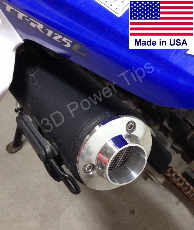 YAMAHA TT-R50 TT-R110 TT-R125 TTR EXHAUST 2D POWER TIP w/ SPARK ARRESTOR SCREEN