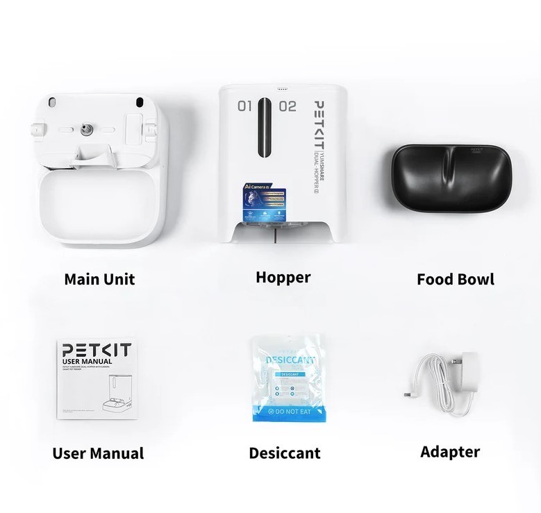 PetKit YumShare Dual-Hopper w/Camera Gen 1 Smart Pet Feeder, 5L Capacity Total