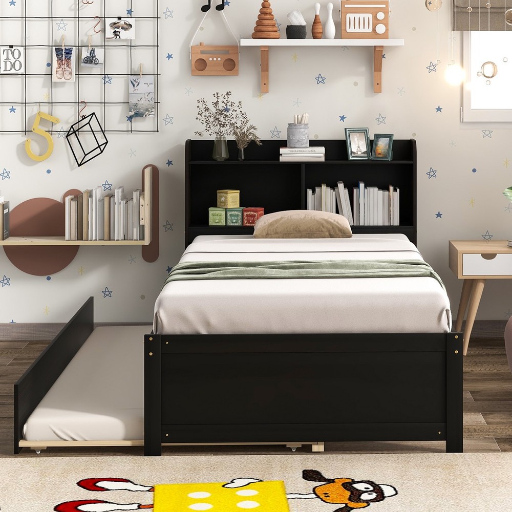 Twin Bed with rundle Espresso