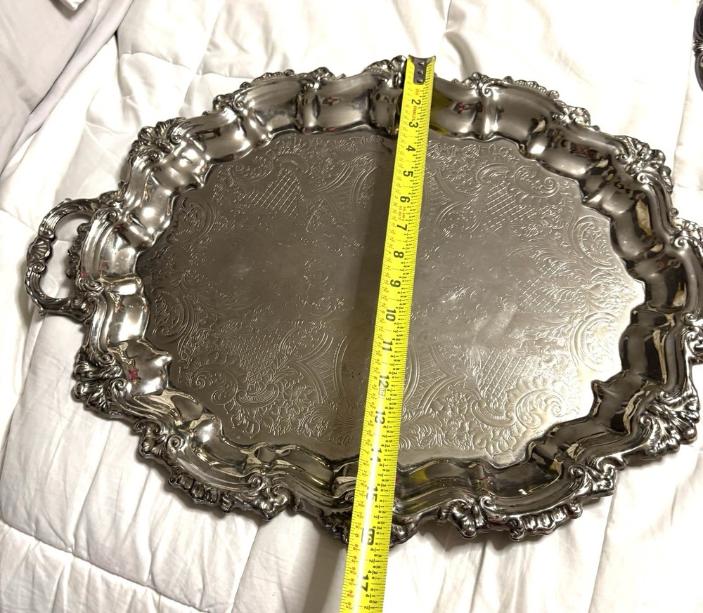 Two Silver Plated Large/medium Serving Trays