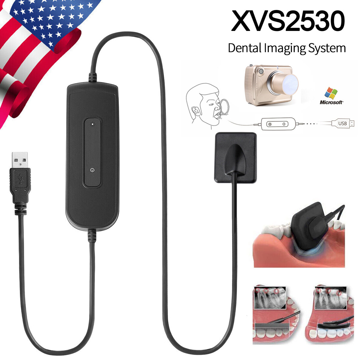 Woodpeck Style Digital Imaging RVG Sensor X-Ray System Dental Xray Sensor 2.0