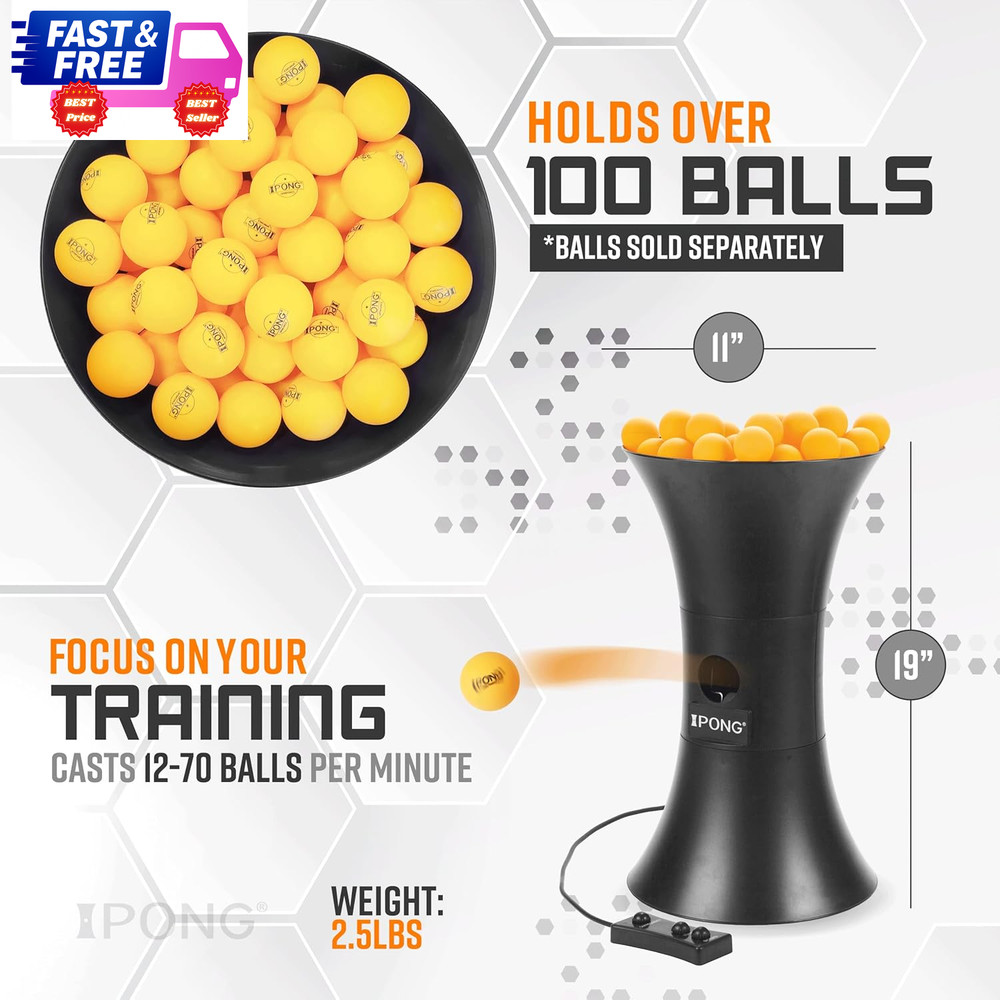 Original Table Tennis Trainer Robot,Black, Orange