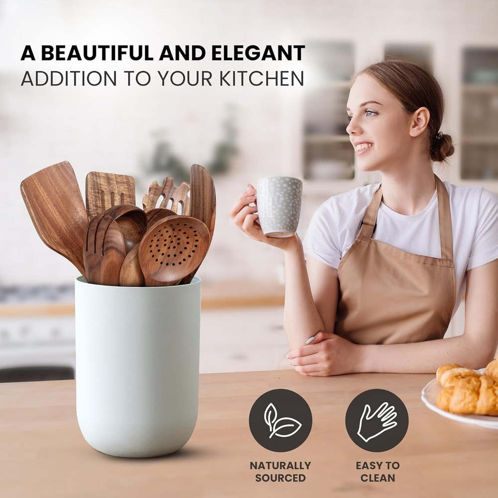 Kitchen 9-Piece Teak Cooking Utensil Set