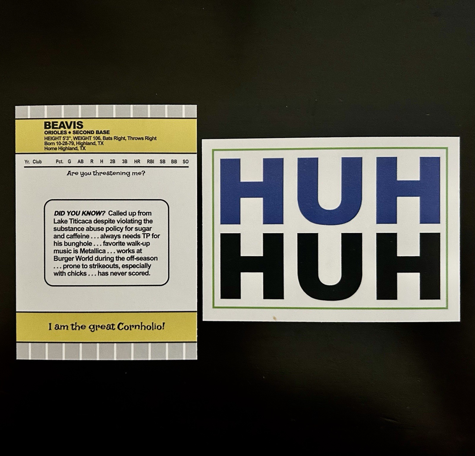 Beavis Butthead Custom Baseball Cards ACEO Lot of 2 Mint