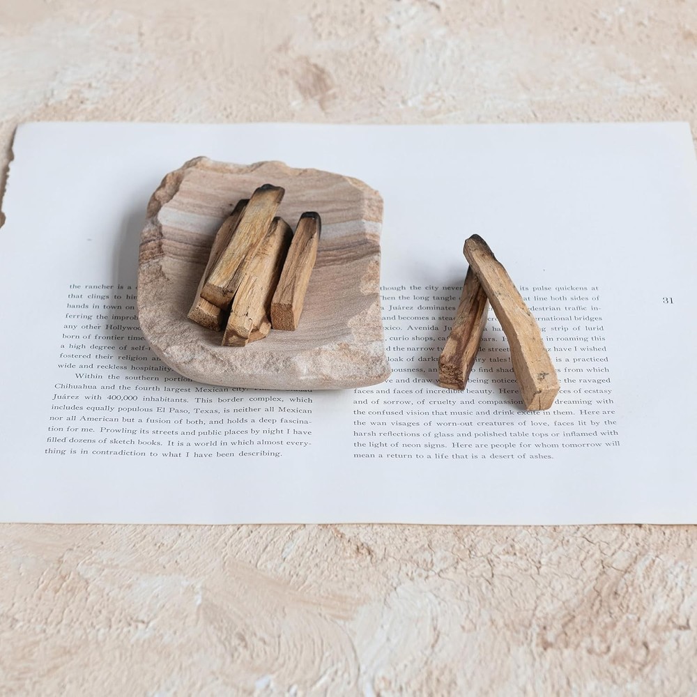 Rainbow Sandstone Soap Dish W/ Raw Edge Natural