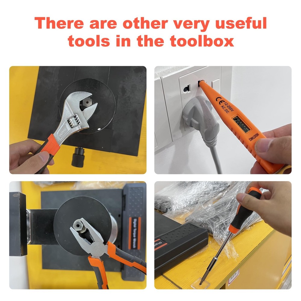 33 Picce Orange Tool Kit with 12V Cordless Drill, Box Drill Driver