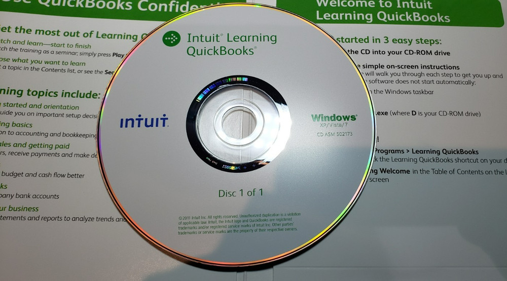 Intuit Learning QuickBooks for Windows 2012 Learning Training CD Software
