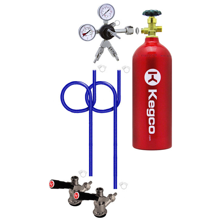 Kegco 2PDDK5 2 Product Direct Draw Kit with 5 lb. Co2 Tank