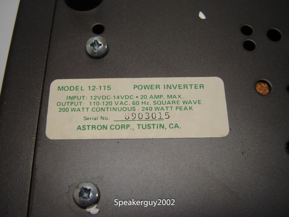 Astron 12-115 / Solid State Power Inverter