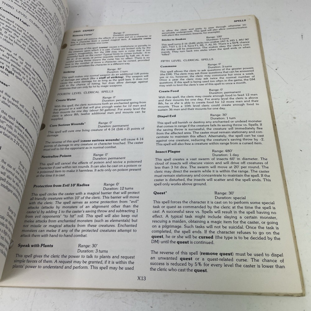 Expert Rulebook D&D basic TSR BECMI Dungeons Dragons First printing 1981