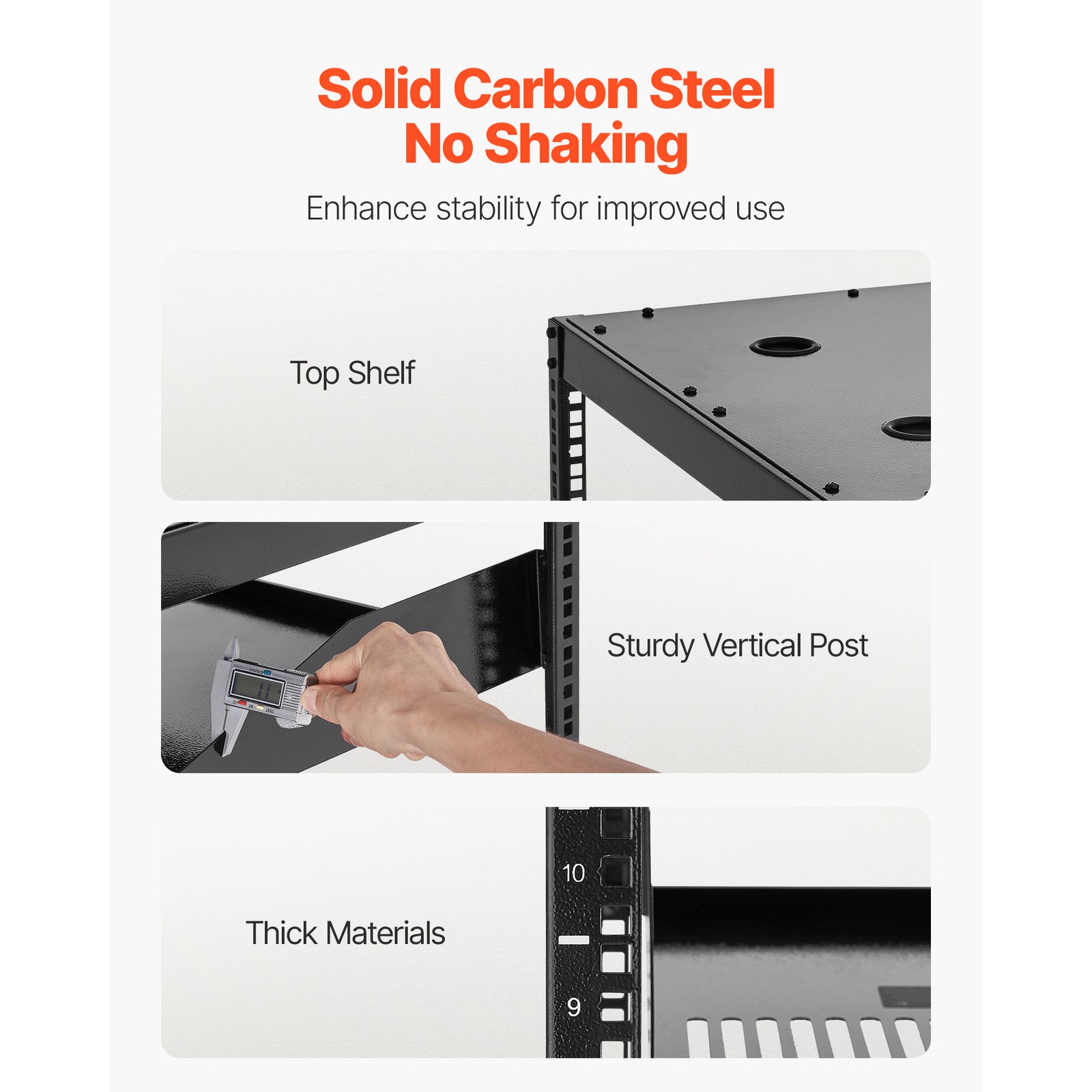 Uimoso 10U Wall-Mount Open Frame Server Rack with Adjustable Shelves