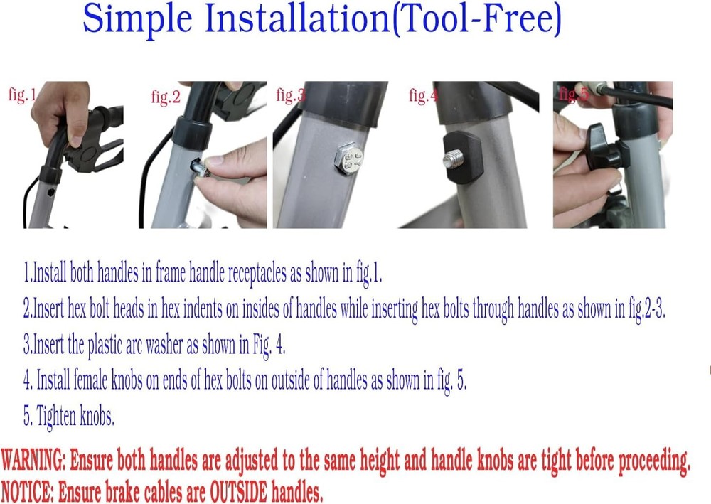 Black Replacement Arm Adjustment Knobs for Rollators – Durable & Easy to Install