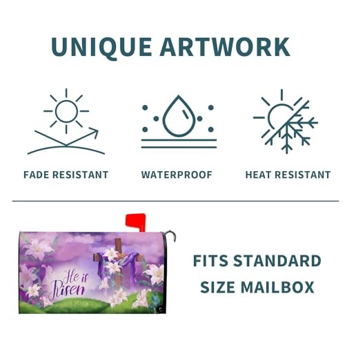 Easter He is Risen Mailbox Cover - Magnetic Happy Easter Mailbox Wrap -