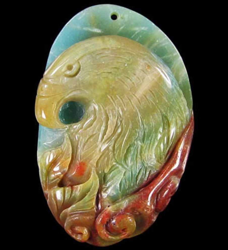 Multi-Color Amazonite Eagle Pendant