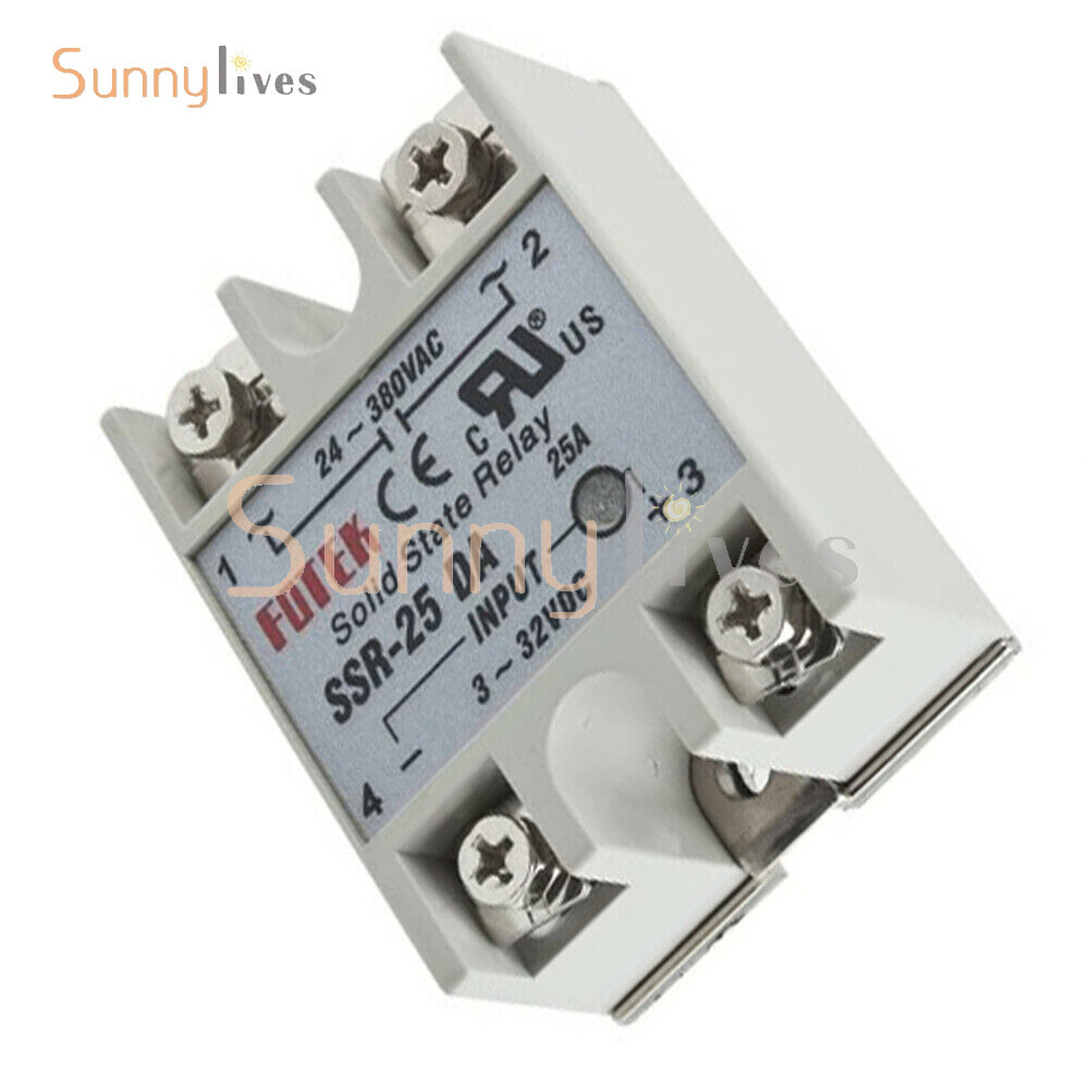 1-10PCS SSR-25DA Solid State Relay Module 25A DC 3V-32V Input AC 24V-380V Output