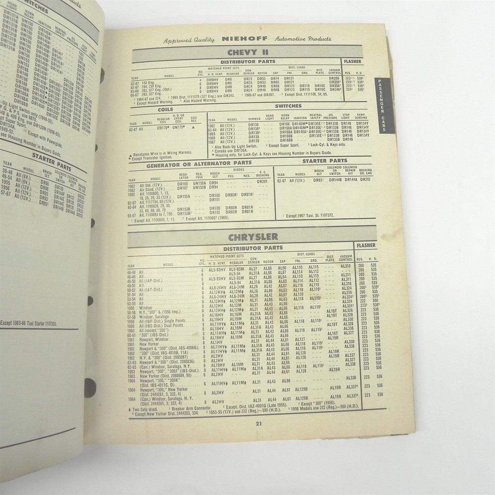 1967 CE NIEHOFF IGNITION PARTS ELECTRICAL TESTING EQUIPMENT ACCESSORIES CATALOG