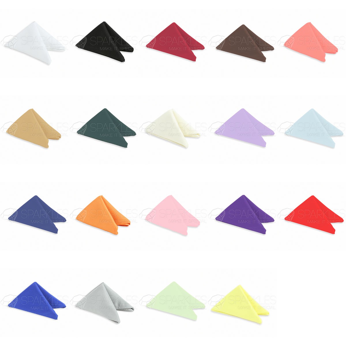 17"x17" Polyester Cloth Napkins | Bulk Wedding Party Event Table Linens