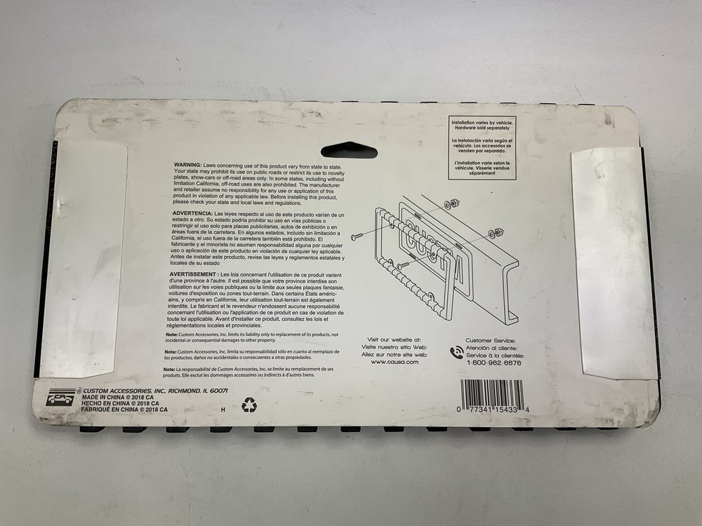 Custom Accessory 92933 Bumper Guard Rubber License Plate Frame Holder Protector