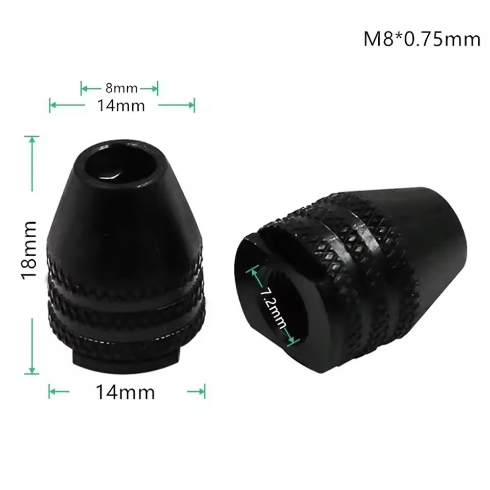 3-Pack Multi Drill Chuck Keyless 0.3-3.2mm Mini Keyless Drill Bit Size: M8