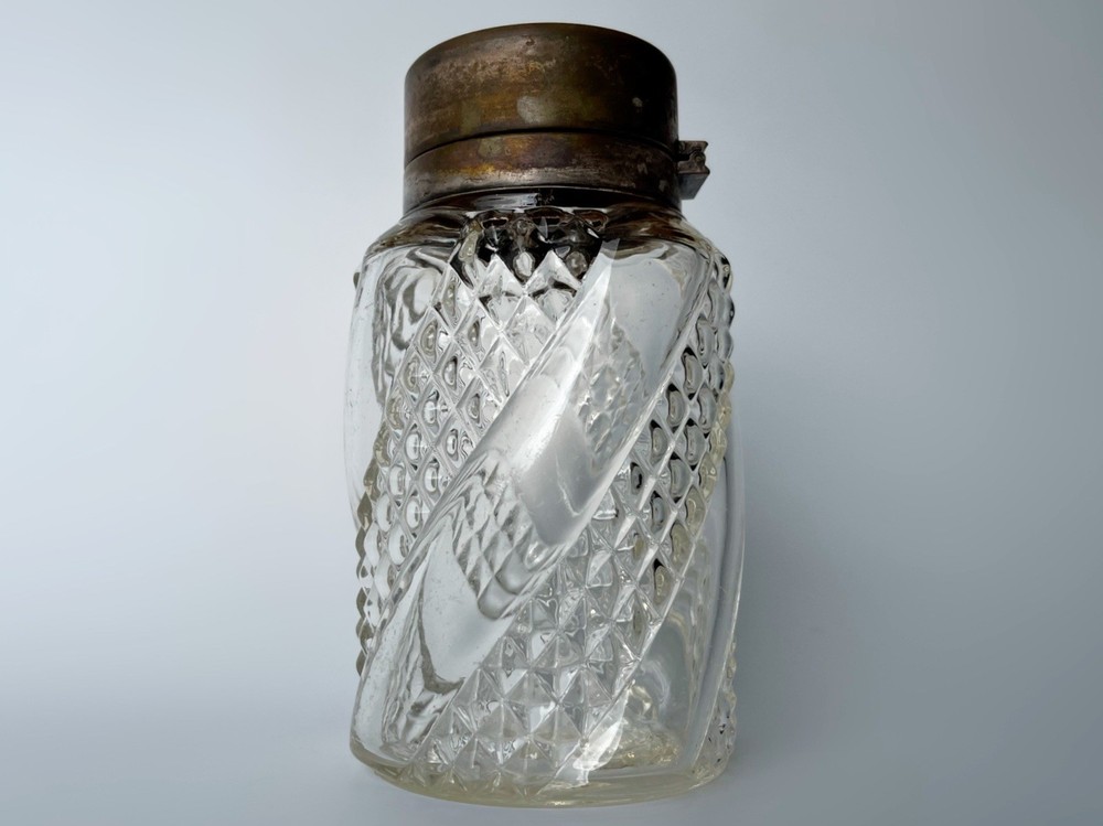 Imperial RUSSIAN SOLID SILVER and glass tea jar 84 mark