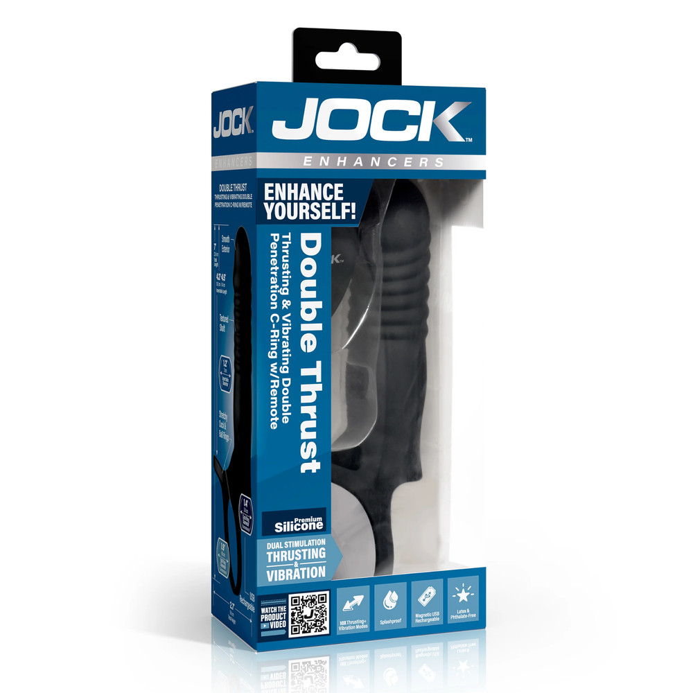 Remote-Control Silicone Thrusting and Vibrating Double Penetration Penis Ring