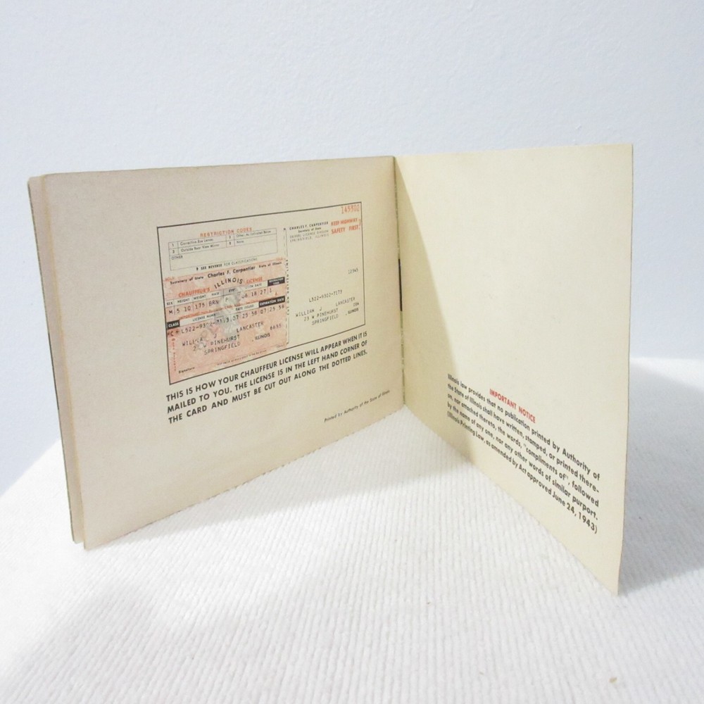 ILLINOIS CHAUFFEUR MANUAL STUDY GUIDE 1960