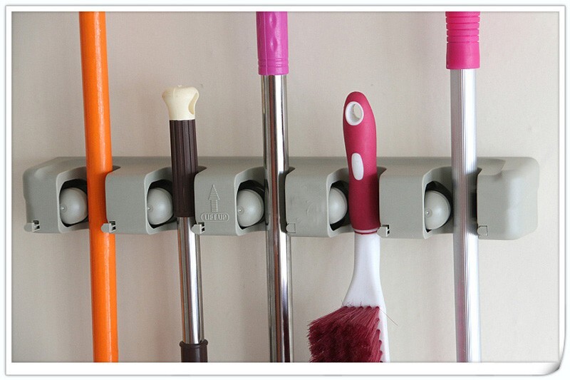 Wall Mount Magic Mop Broom Holder Hanger Cleaning Tool Organizer 5 Position US