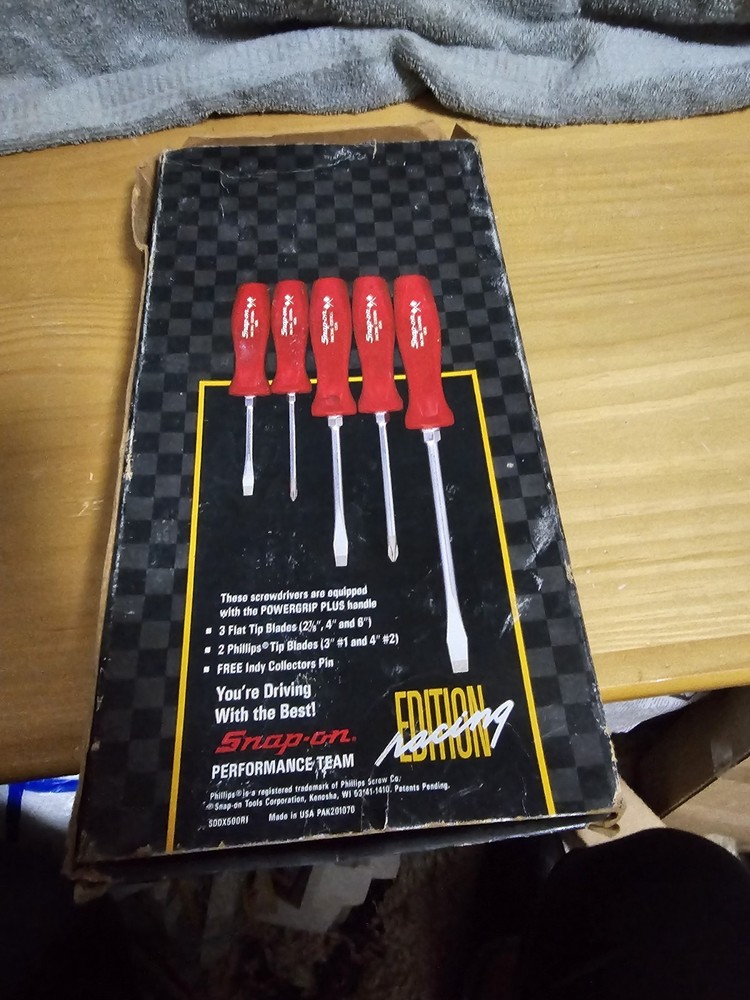 Snap-on Tools 5pc Racing Edition Screwdrivers Pin Missing